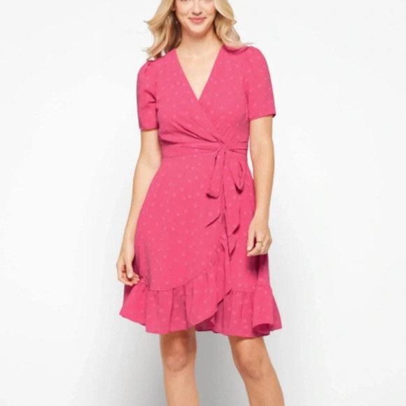New! Maggy London wrap dress rose pink nwt 11909 - Picture 1 of 13